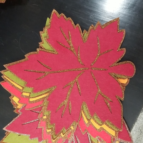 10 felt fall decorations for plating dinner table sold as set glittering. SET - Picture 1 of 10